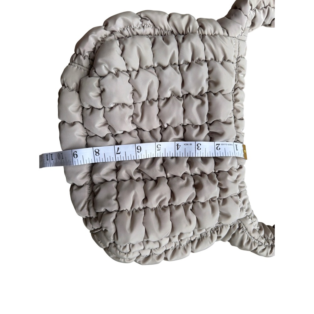 5/$25 Wild Fable Quilted Mini Shoulder Bag Women Small Tan Ruched Puffer EUC • - Picture 6 of 8